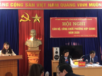 Đ/c Nguyễn Thị Kim Huệ - Chủ tịch LĐLĐ thành phố phát biểu tại Hội nghị.