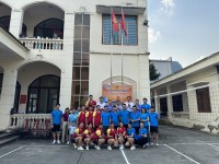 Công đoàn cơ sở Khối Nội chính huyện Quảng Hòa phối hợp tổ chức giao lưu bóng chuyền hơi