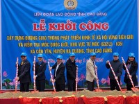 Liên đoàn Lao động tỉnh Cao Bằng, khởi công xây dựng đường tuần tra biên giới, khu vực mốc (632(2) - 635) xã Cần Yên huyện Hà Quảng