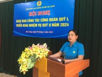 LĐLĐ huyện Hạ Lang tổ chức Hội nghị giao ban công tác công đoàn quý I, triển khai nhiệm vụ quý II năm 2024