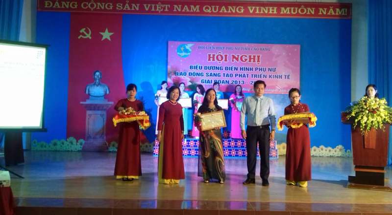 Chị Lê Thị Tuyết Chinh - Giám đốc Bệnh viên Y học cổ truyền nhận Bằng khen                                  lao động sáng tạo của Chủ tịch UBND tỉnh.