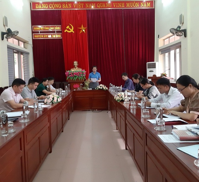 Liên đoàn lao động huyện Hà Quảng Kiểm tra công đoàn cơ sở Huyện ủy