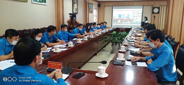Điểm cầu dự Hội nghị của LĐLĐ tỉnh Cao Bằng: