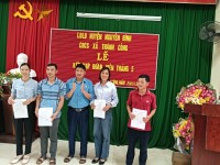 Công đoàn cơ sở xã Thành Công tổ chức lễ kết nạp đoàn viên công đoàn