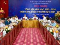 Bộ trưởng Bộ GD&ĐT Nguyễn Kim Sơn dự Hội nghị tổng kết năm học 2023-2024, triển khai nhiệm vụ năm học 2024-2025 tại tỉnh Cao Bằng