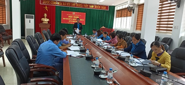 Liên đoàn lao động huyện Bảo Lâm: Hội nghị giao ban quý III, triển khai nhiệm vụ quý IV năm 2021